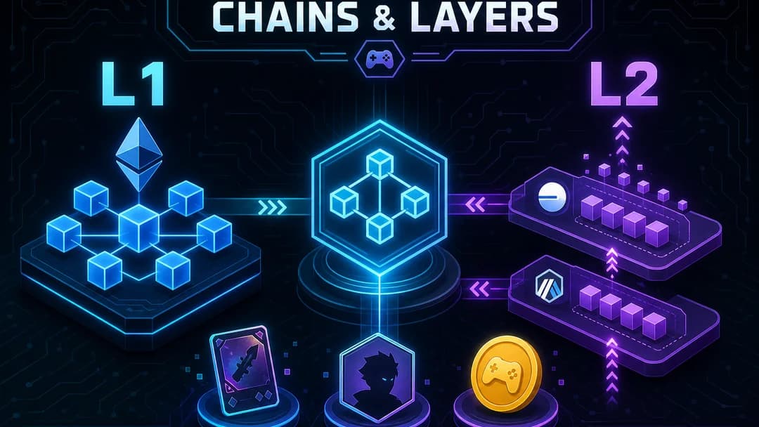 Chains and layers in Web3 gaming — Layer 1 settlement, Layer 2 rollups, and game assets